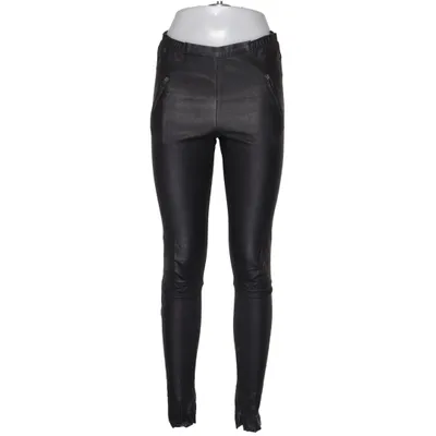 Pants (Black) from Utzon Cotton, Elastane, Leather