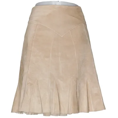 Läderkjol (Beige) från Naf Naf Skinn, Mocka