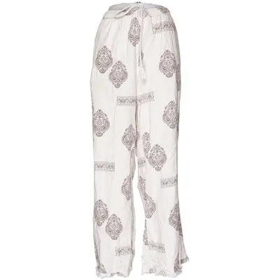 Palazzo broek (Beige, Meerkleurig) van Divided by H&M Viscose, Linnen, Polyester, Katoen