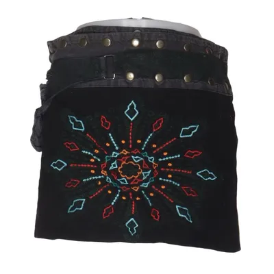 Wrap skirt (Black, Multicolored) from Guru Shop Cotton