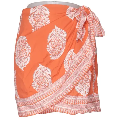Jupe portefeuille (Orange, Blanc) de YAS Viscose