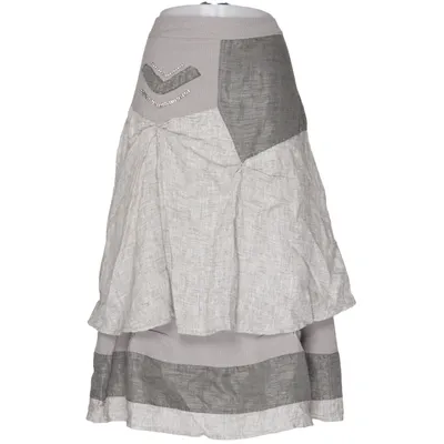 Rok (Grijs, Beige) van Elisa Cavaletti Katoen, Linnen