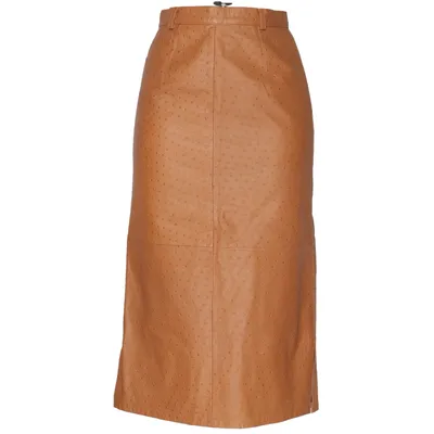 Leather skirt (Brown) from Joy Leather, Polyester