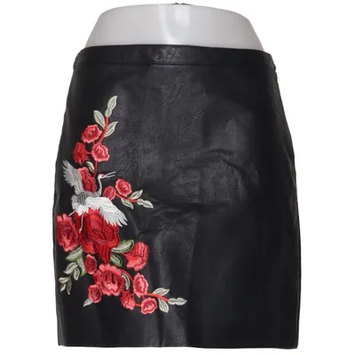 Jupe (Noir, Multicolore) de Jean Pascale Coton, Polyester, Polyuréthane, Viscose