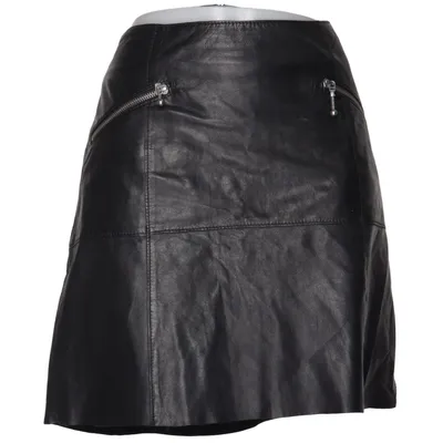 Leather skirt (Black) from Jofama Leather, Polyester