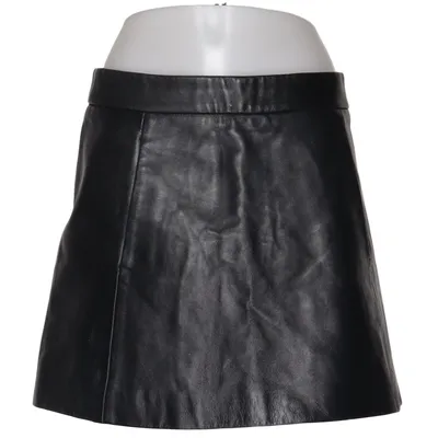 Leren rok (Zwart) van Ganni Leer, Polyester