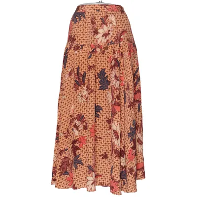 Jupe longue (Orange, Multicolore) de Ulla Johnson Soie