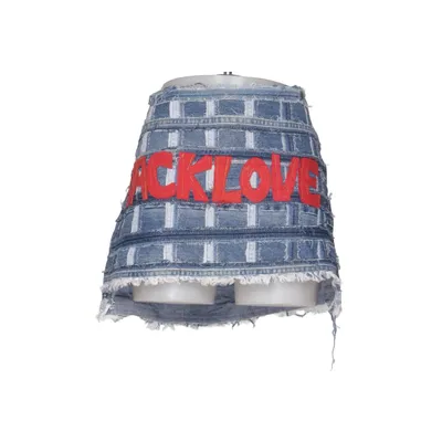 Denim skirt (Blue, Red, Multicolored) from Merhaba Ibiza