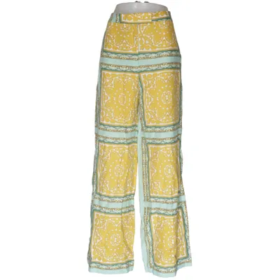 Palazzo pants (Green, Yellow, Multicolored) from Zara Linen, Viscose