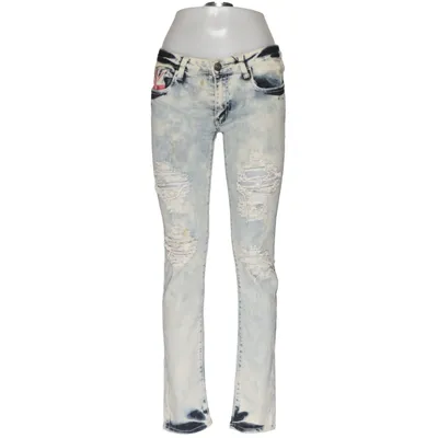 Jeans (Blue, White) from Machine Cotton, Elastane