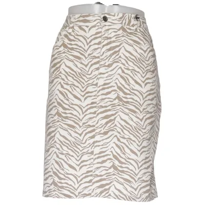 Skirt (White, Brown) from Agnes Collection Cotton, Elastane