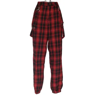 Pants (Red, Black) from Romwe Cotton
