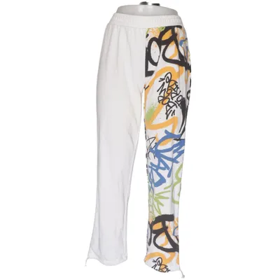 Sweatpants (White, Multicolored) from Cropp Cotton, Polyester