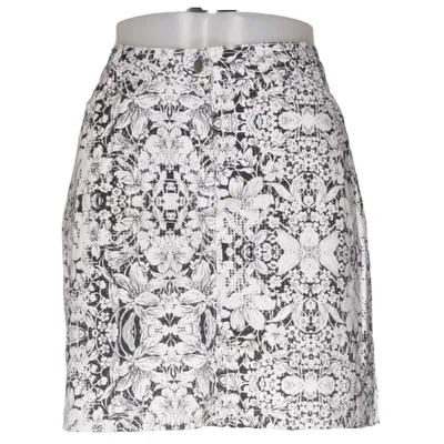 Denim skirt (Black, White) from The Cat Man Doo Cotton, Elastane
