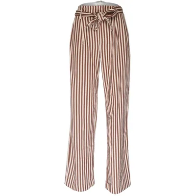Pantalon patte d'éléphant (Marron, Blanc) de Mango Casual Coton, Élasthane, Polyester, Viscose