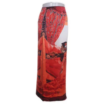 Maxi skirt (Red, Multicolored) from Mariella Burani Silk