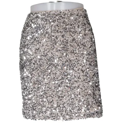 Kjol (Silverfärgad, Beige) från Lindex Elastan, Polyester