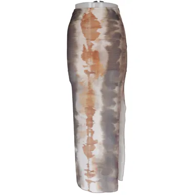 Jupe longue (Marron, Blanc, Multicolore) de Bershka Élasthane, Polyester