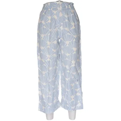 Pants (Blue, White) from H&M Cotton, Linen