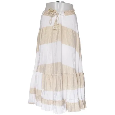 Maxi skirt (White, Gold) from Gold & Silver Cotton, Viscose