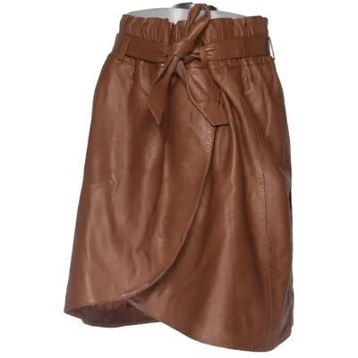 Leather skirt (Brown) from Transmission Leather, Polyester