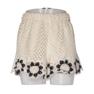 Shorts (Beige, Black) from Chica London Acrylic, Cotton, Polyester
