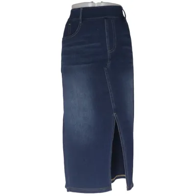 Jupe en jean (Bleu) de Halara Coton, Élasthane, Polyester