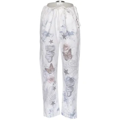 Byxor (Vit, Flerfärgad) från Fashion Highlight Bomull, Elastan, Polyester