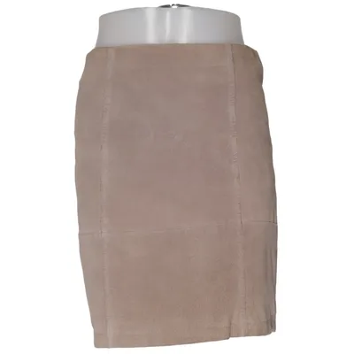 Skirt (Beige) from Frk. Polyester, Suede