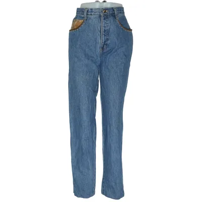 Jean (Bleu) de Cachè Coton, Cuir