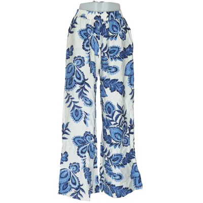 Pantalon patte d'éléphant (Bleu, Blanc, Multicolore) de My Queen Polyamide, Viscose