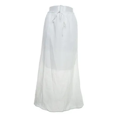 Maxi nederdel (Hvid) fra Poeselle Linned, Polyester, Viscose