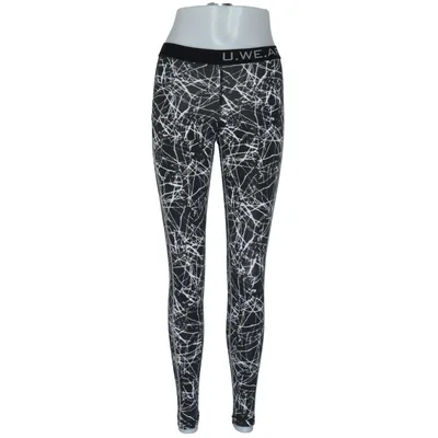 Træningsleggings (Sort, Hvid) fra U.WE.AR Elastan, Polyester