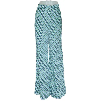 Palazzohose (Blau, Grün, Weiß) von Zara Polyester