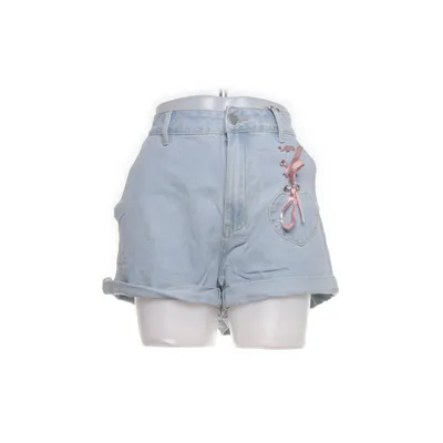 Denim shorts (Blue) from Romwe Cotton, Polyester, Viscose