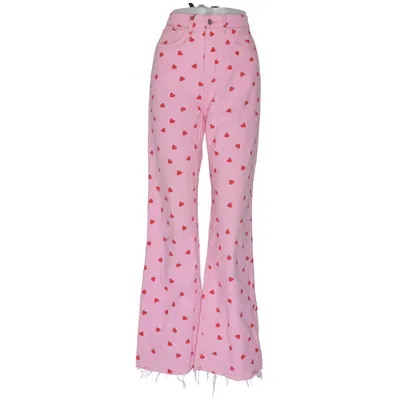 Jean (Rose, Rouge) de Shein Coton, Polyester