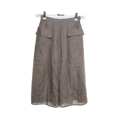 Skirt (Beige) from Rodier Paris Linen, Polyester