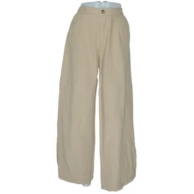Pants (Beige) from Zara Cotton, Linen, Viscose