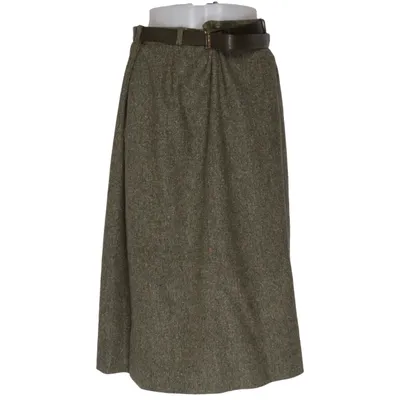 Kjol (Grön) från Delmod Polyester, Silke, Viskos, Ull