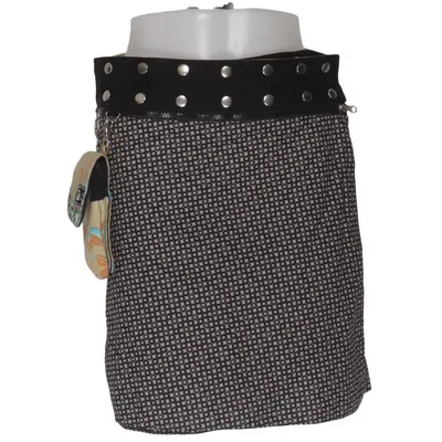 Jupe portefeuille (Noir, Gris) de Zand Coton, Laine