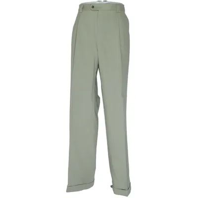 Jakkesætsbukser (Grøn) fra Melka Elastan, Polyamid, Polyester, Uld