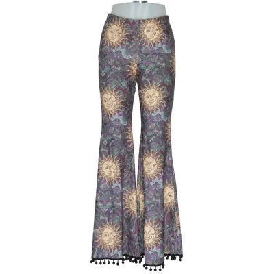 Pantalon patte d'éléphant (Violet, Multicolore) de Shein Élasthane, Polyester