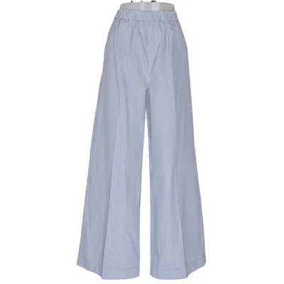 Palazzo broek (Blauw, Wit) van Grace & Mila Katoen, Elastaan, Polyester
