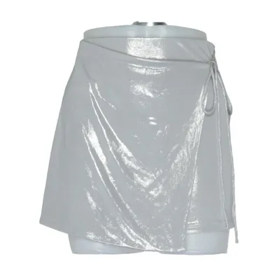 Skirt (Silver) from Bershka Elastane, Polyester