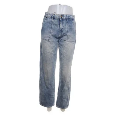 Jeans (Blue) from Denham Cotton, Leather