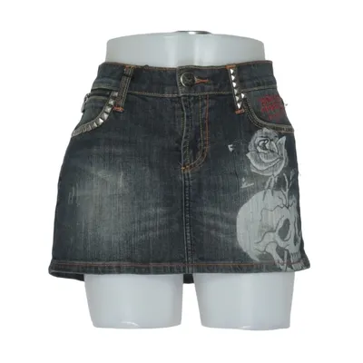 Jeanskjol (Blå) från Ed Hardy by Christian Audigier Bomull, Elastan