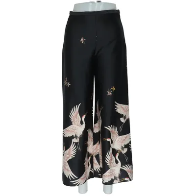 Pantalon patte d'éléphant (Noir, Multicolore) de Zara Woman Polyester