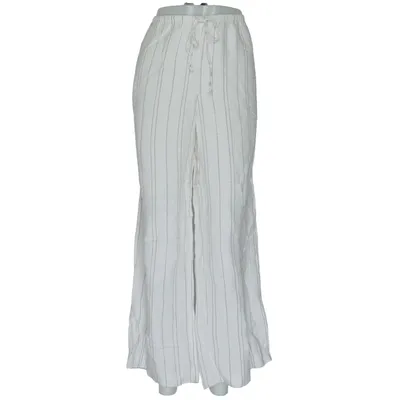 Pants (White) from H&M Linen, Polyester, Viscose