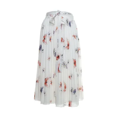 Långkjol (Vit, Flerfärgad) från Bubbleroom by Carolina Gynning Elastan, Polyester