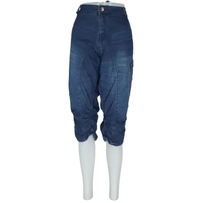 Three-quarter pants (Blue) from Zizzi Cotton, Elastane, Polyester